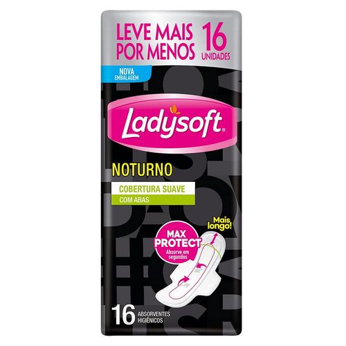 Absorvente Ladysoft Noturno Com Abas Suave 16 Unidades Absorvente Ladysoft Noturno Com Abas Suave 16 Unidades