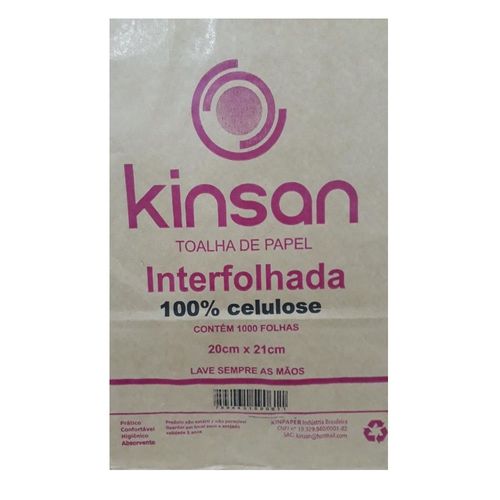Papel Toalha Interfolhada C/ 1000 Kinsan Papel Toalha Interfolhada C/ 1000 Kinsan