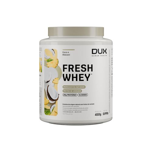 FRESHWHEY™ COCO E ABACAXI - POTE 450G Sabor Abacaxi e Coco Coco e Abacaxi