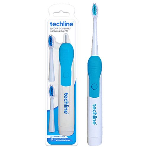 Escova Dental Elétrica EDA-01 Techline Com Refil Extra Azul
