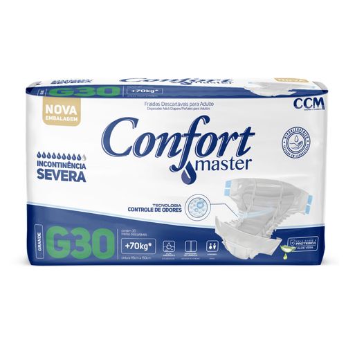 Fralda Geriátrica Confort Master - G - Com 30 Unidades Fralda Geriátrica Confort Master - G - Com 30 Unidades