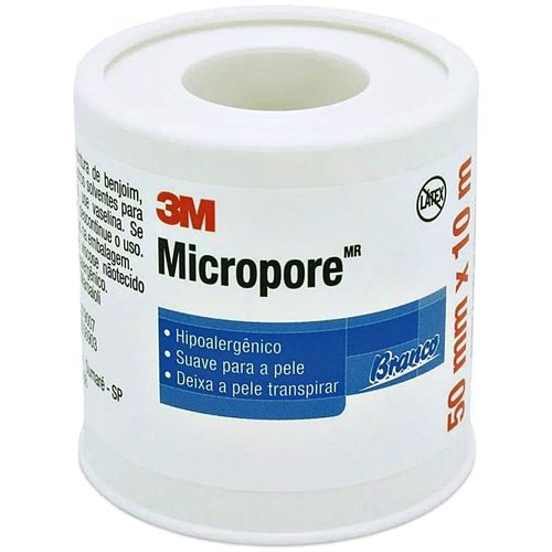 Fita Médica Microporosa Micropore 3M 50mm x 10m Branca Fita Médica Microporosa Micropore 3M 50mm x 10m Branca