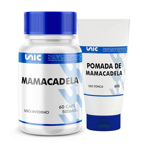 Kit Mamacadela 500mg 60 Caps + Pomada De Mamacadela Para Vitiligo 20% 60g