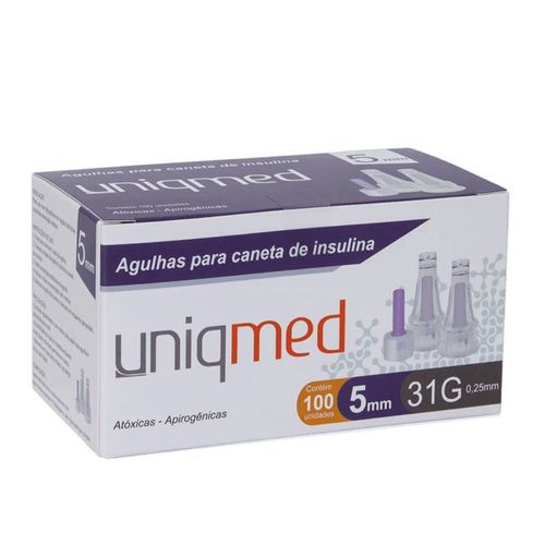 Agulhas Para Canetas de Insulinas Uniqmed 5mm 100 unidades Agulhas Para Canetas de Insulinas Uniqmed 5mm 100 unidades