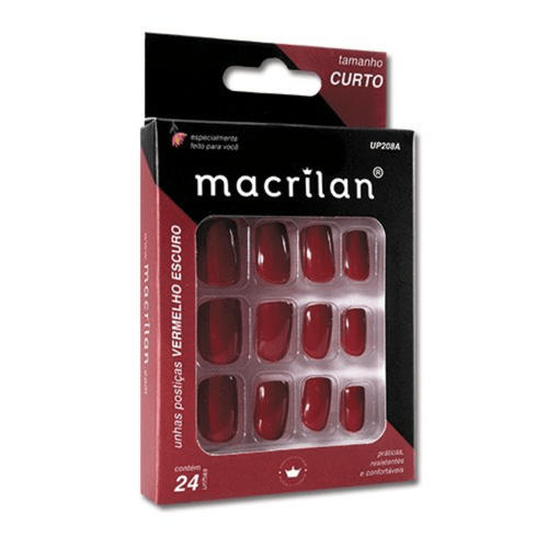Unhas Macrilan UP208A Vermelho Escuro