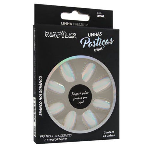Unhas Macrilan Up602A Oval Branco Holog Unhas Macrilan Up602A Oval Branco Holog