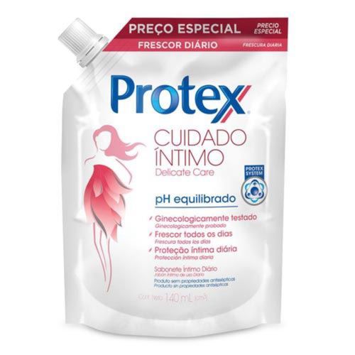 Kit c/9 Sabonete Íntimo Líquido Protex Delicate Care 140ml Refil Kit c/9 Sabonete Íntimo Líquido Protex Delicate Care 140ml Refil