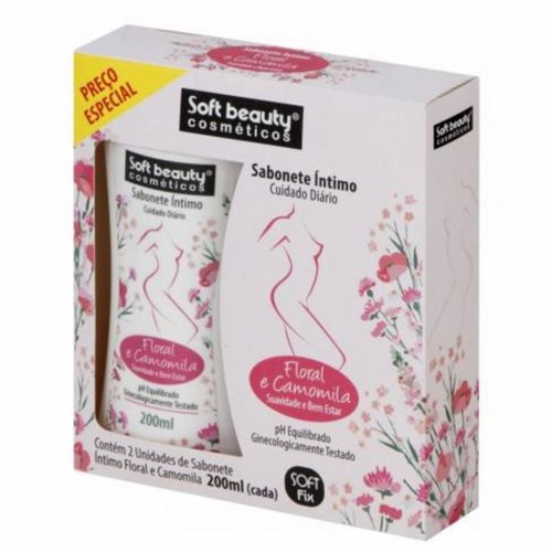 Kit c/9 Kit Sabonete Líquido Intimo Soft Beauty 2x200ml Floral