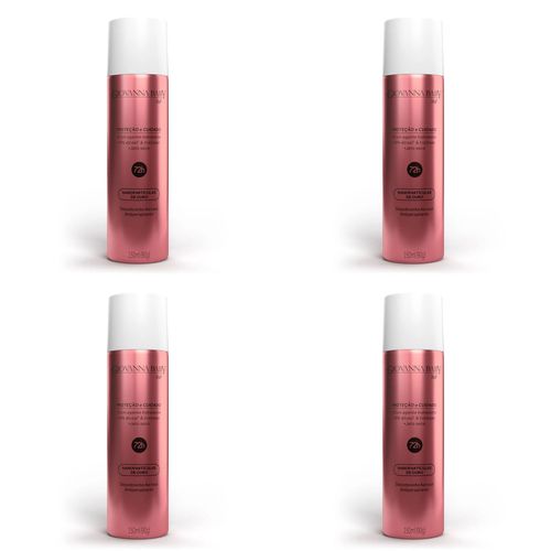 Kit c/4 Unidades de Desodorante Aerosol 72h Giovanna Baby Rosé 150ml