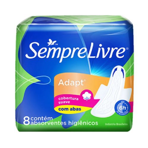 Kit c/9 Sempre Livre Adapt Suave Absorvente Com Abas 8 unidades Kit c/9 Sempre Livre Adapt Suave Absorvente Com Abas 8 unidades