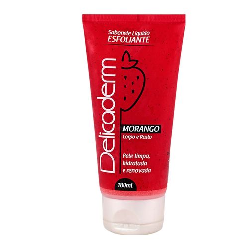 Kit c/9 Sabonete Líquido Delicaderm Esfoliante Morango 180ml Kit c/9 Sabonete Líquido Delicaderm Esfoliante Morango 180ml
