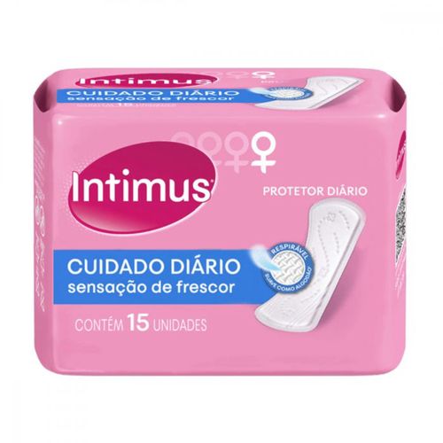 Kit c/9 Absorvente Intimus Protetor Diário Sem Abas Sem Perfume 15 Unidades Kit c/9 Absorvente Intimus Protetor Diário Sem Abas Sem Perfume 15 Unidades