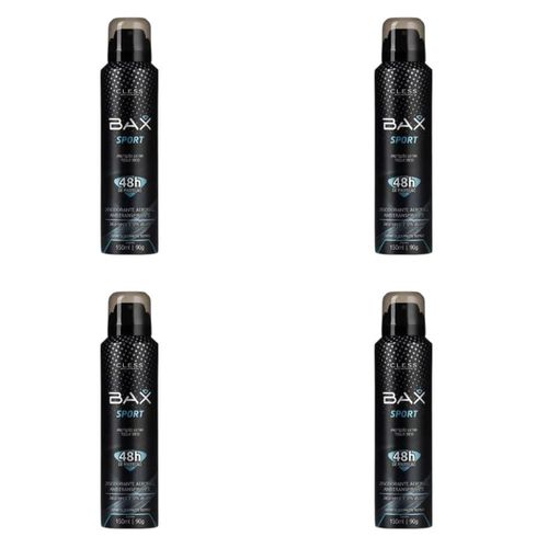 Kit c/4 Unidades de Desodorante Aerosol Bax 150ml Sport Men