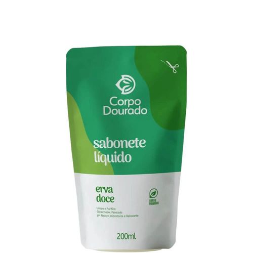 Kit c/9 Sabonete Líquido Corpo Dourado Pouch 200ml Erva Doce Kit c/9 Sabonete Líquido Corpo Dourado Pouch 200ml Erva Doce