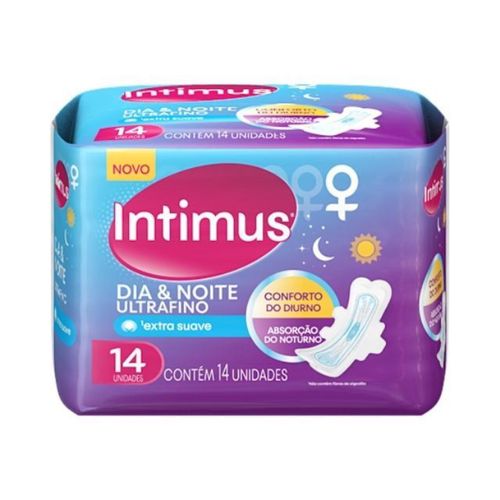 Kit c/9 Absorvente Intimus Dia&Noite Uf Suave C/ Abas 14 Unidades Kit c/9 Absorvente Intimus Dia&Noite Uf Suave C/ Abas 14 Unidades