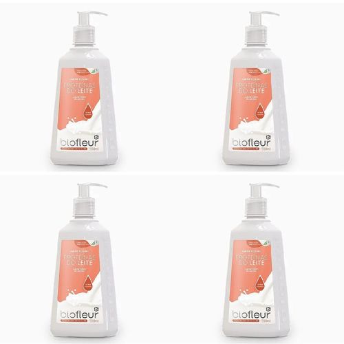Kit c/4 Sabonetes Líquido Biofleur Proteina Do Leite 500ml cada