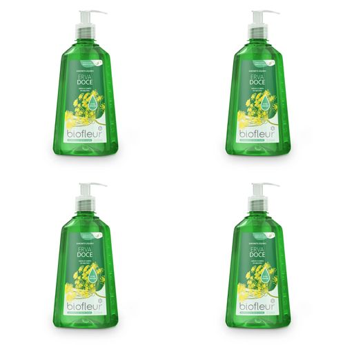 Kit c/4 Sabonetes Líquido Biofleur Erva Doce 500ml cada
