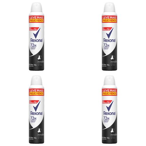 Kit c/4 Unidades de Desodorante Rexona Aero Women Invisible 250ml