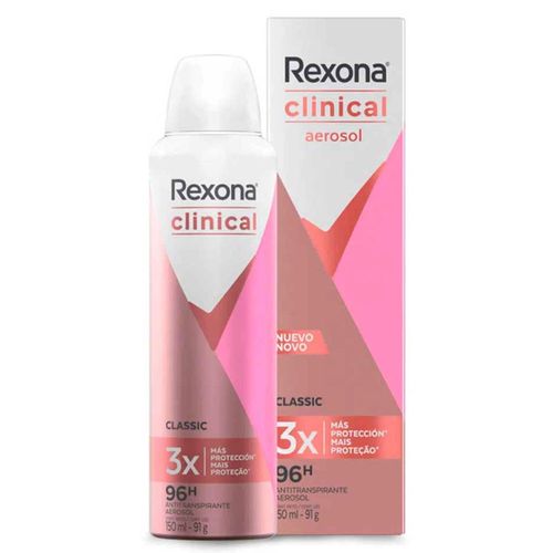 Kit c/4 Unidades de Desodorante Rexona Aero Clinical Classic 150ml