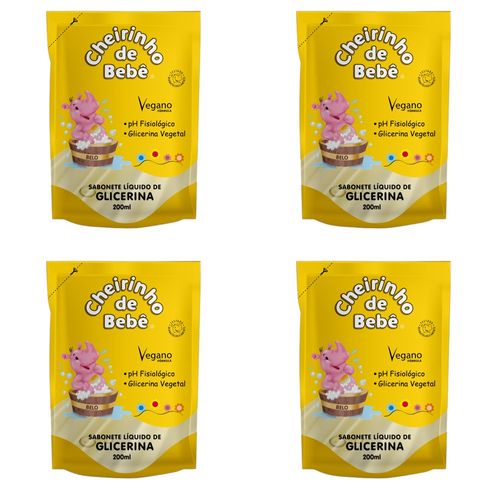Kit c/4 Kanitz Sabonete Líquido Refil Cheiro Bebê