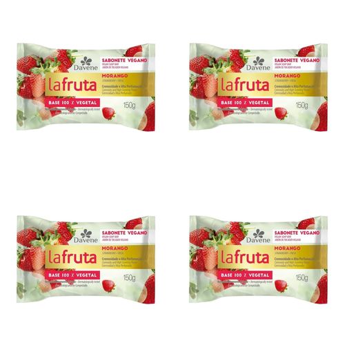Kit c/4 Sabonetes Davene Laflore Morango 150g