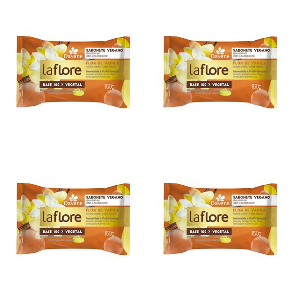 Kit c/4 Sabonetes Davene Laflore Vanila 150g