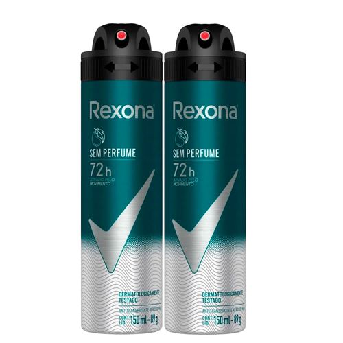 Kit c/2 Unidades de Desodorante Rexona Aero Men Sem Perfume 150ml Kit c/2 Unidades de Desodorante Rexona Aero Men Sem Perfume 150ml