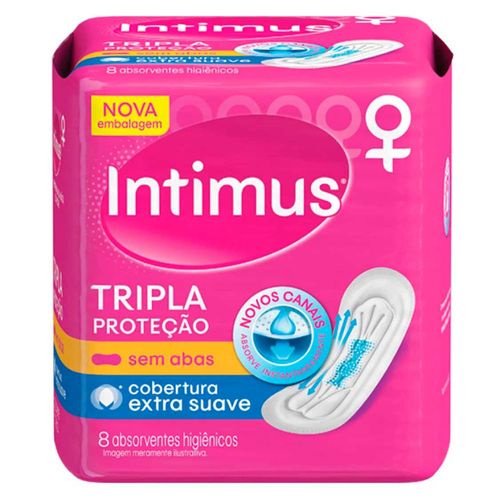 Kit c/4 Absorvente Intimus Tripla Suave Sem Abas 8 Unidades