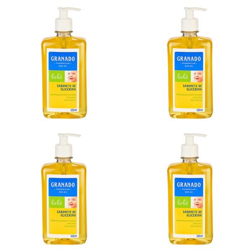 Kit c/4 Sabonetes Liquido Infantil Granado Bebê 500ml cada