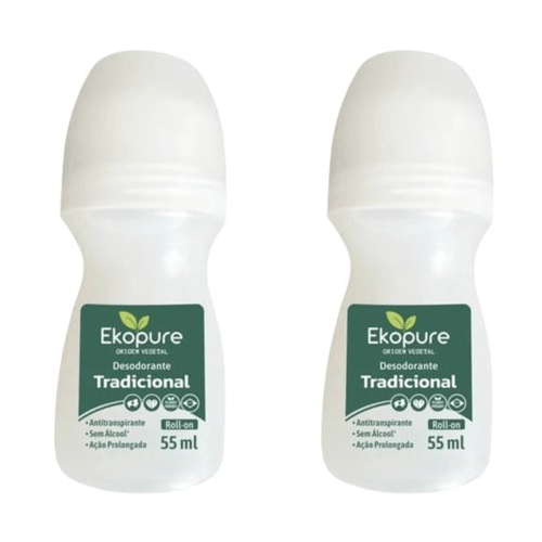 Kit c/2 Unidades de Desodorante Rollon Ekopure 55g Tradicional