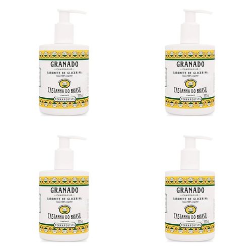 Kit c/4 Sabonetes Líquido Granado Terrapeutics 300ml Castanha Brasil Kit c/4 Sabonetes Líquido Granado Terrapeutics 300ml Castanha Brasil