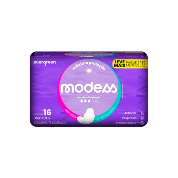 Kit c/4 Absorvente Modess Suave C/Abas C/16Un