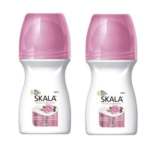 Kit c/2 Unidades de Desodorante Rollon Skala 60ml Rosas/Amendôas Kit c/2 Unidades de Desodorante Rollon Skala 60ml Rosas/Amendôas