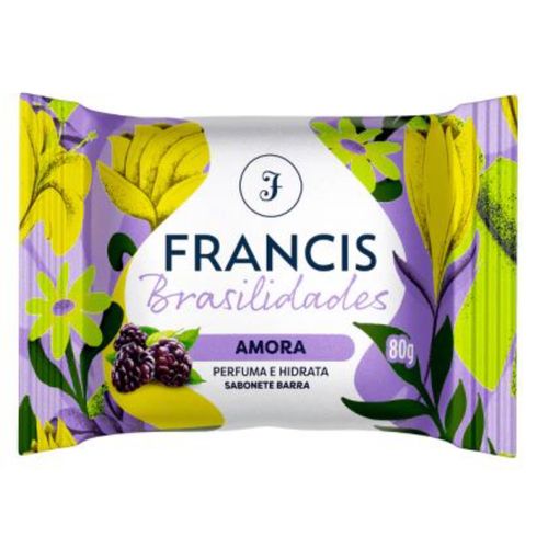 Kit c/2 Sabonete Francis Brasil 80g Amora/Roxo Kit c/2 Sabonete Francis Brasil 80g Amora/Roxo