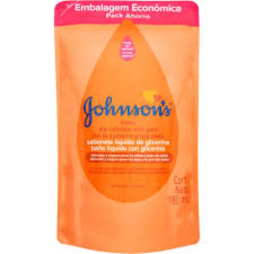 Kit c/2 Refil Sabonete Líquido Glicerinado Johnsons Baby Da Cabeça Aos Pés 180ml Kit c/2 Refil Sabonete Líquido Glicerinado Johnsons Baby Da Cabeça Aos Pés 180ml