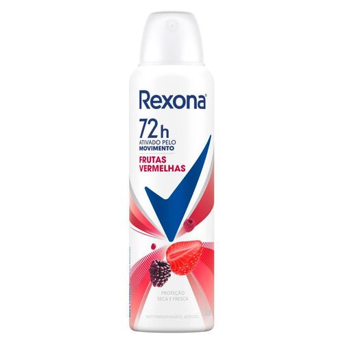 Kit c/2 Unidades de Desodorante Antitranspirante Aerosol Rexona Frutas Vermelhas 72 horas 150ml Kit c/2 Unidades de Desodorante Antitranspirante Aerosol Rexona Frutas Vermelhas 72 horas 150ml