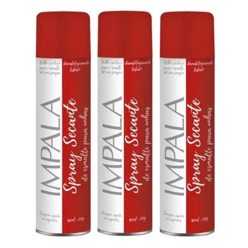 Kit c/3 Unidades de Spray Secante De Esmalte Impala 400ml Kit c/3 Unidades de Spray Secante De Esmalte Impala 400ml