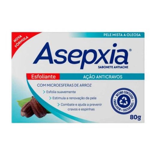 Kit c/2 Sabonete Asepxia Barra 80g Esfoliante Kit c/2 Sabonete Asepxia Barra 80g Esfoliante