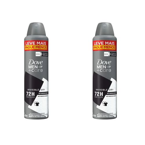 Kit c/2 Unidades de Desodorante Dove Aero Men Invisible Dry 250ml