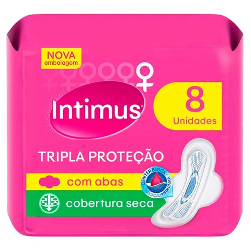 Kit c/2 Absorvente Intimus Tripla Seca Com Abas 8 Unidades Kit c/2 Absorvente Intimus Tripla Seca Com Abas 8 Unidades