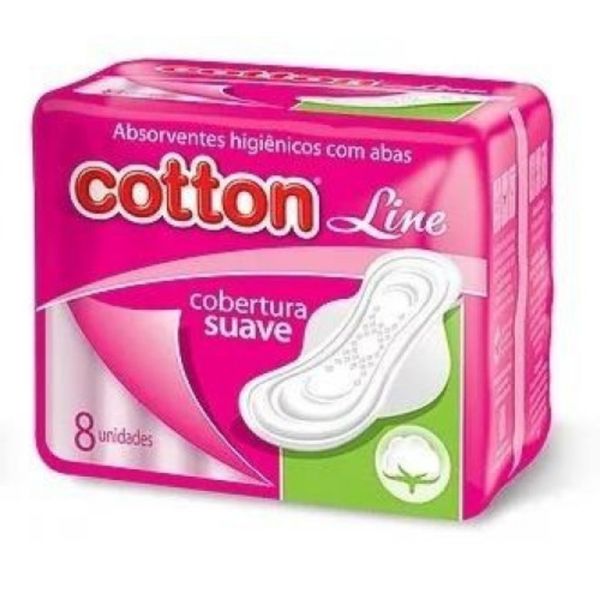 Kit c/2 Absorvente Cotton C/Abas Suave
