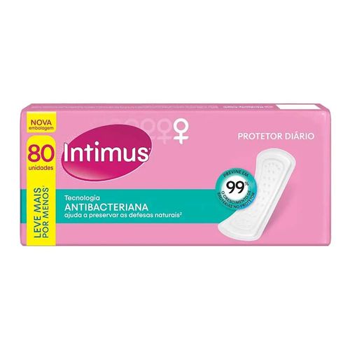 Kit c/2 Absorvente Iintimus Protetor Diário Antibac Suave 80 Unidades