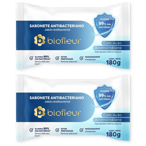 Kit c/2 Sabonetes Biofleur 180g Antibacteriano
