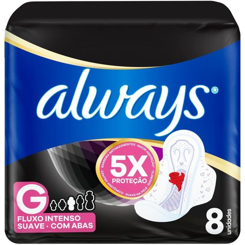 Kit c/2 Absorvente Cobertura Suave Noturno Com Abas Always Simples 8 Unidades Kit c/2 Absorvente Cobertura Suave Noturno Com Abas Always Simples 8 Unidades