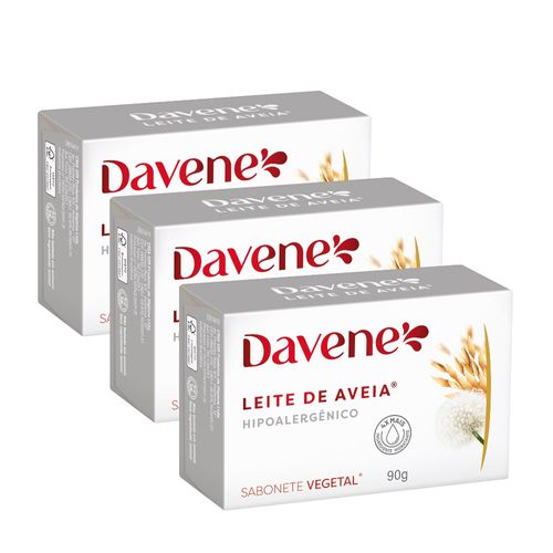 Kit c/3 Sabonetes Leite De Aveia Davene Hipoalerge 90g Kit c/3 Sabonetes Leite De Aveia Davene Hipoalerge 90g