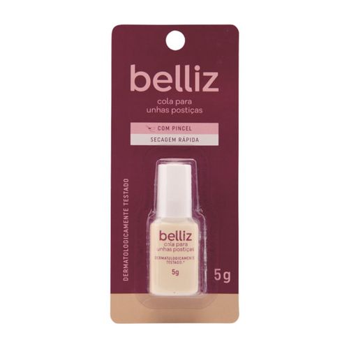 Kit c/2 Cola Para Unhas Posticas Belliz 5G Com Pincel Kit c/2 Cola Para Unhas Posticas Belliz 5G Com Pincel