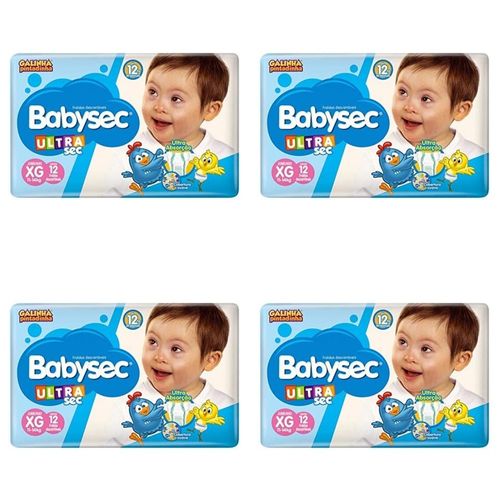 Kit 4 Fraldas Babysec Ultra Jumbinho Tamanho XG com 12 Tiras Kit 4 Fraldas Babysec Ultra Jumbinho Tamanho XG com 12 Tiras