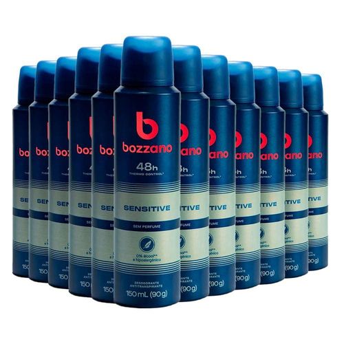 Kit c/12 Unidades de Desodorante Aerosol Bozzano 90g Sem Álcool Perfume Kit c/12 Unidades de Desodorante Aerosol Bozzano 90g Sem Álcool Perfume