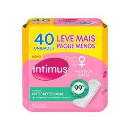 Kit c/16 Absorvente Intimus Protetor Diario Antibacteriana Suave 40 Unidades