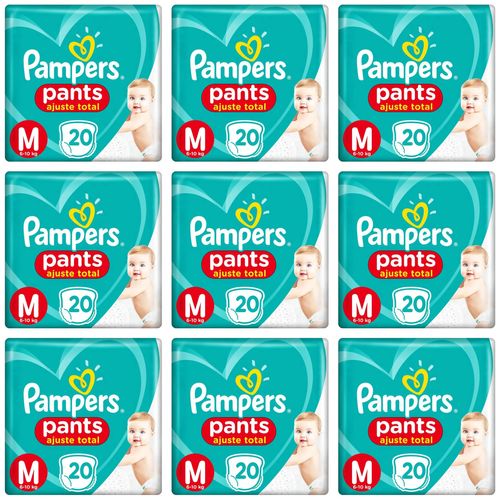 Kit 9 Fraldas Confortsec Pants ”M” Pampers Simples c/20 Unidades cada